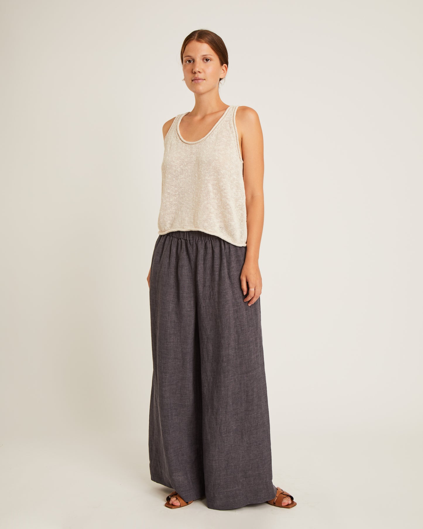 camisole en maille mélangée de lin et soie STINA