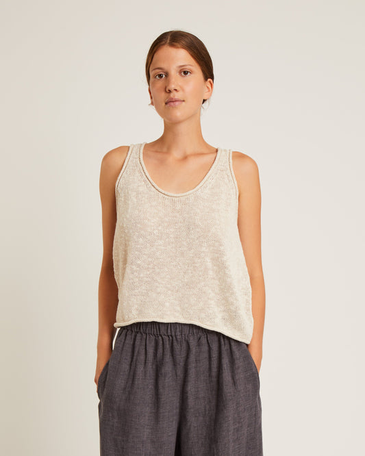 camisole en maille mélangée de lin et soie STINA