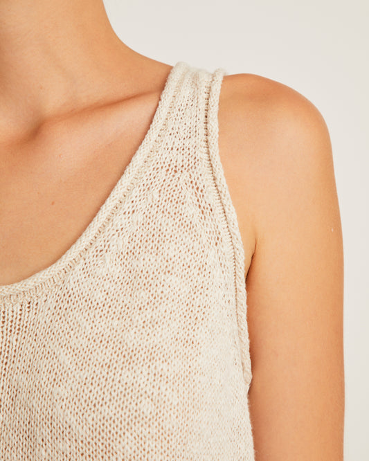 camisole en maille mélangée de lin et soie STINA