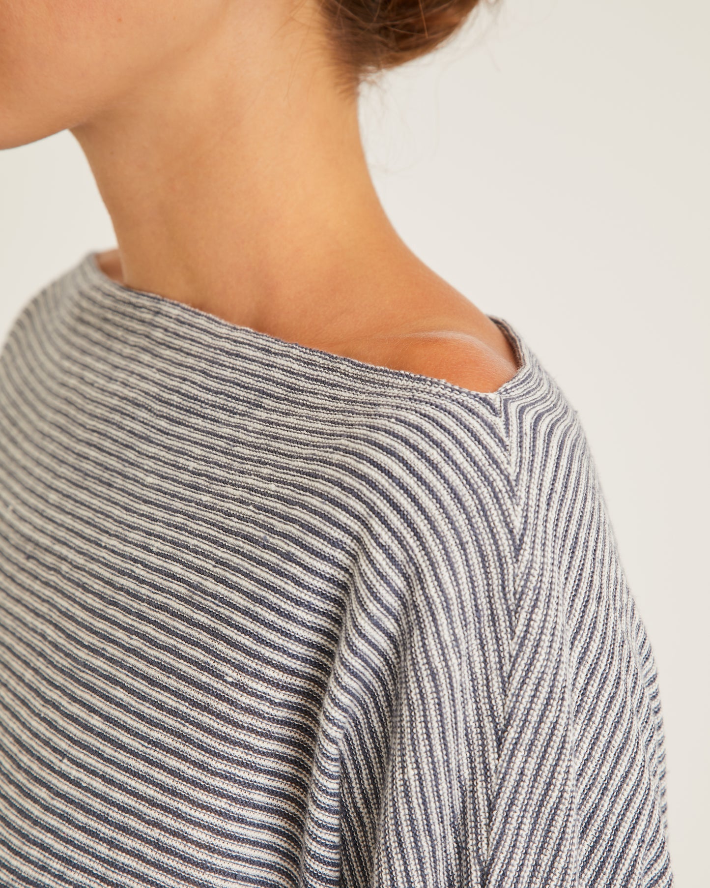 robe rayée en lin à col bateau CAITLIN