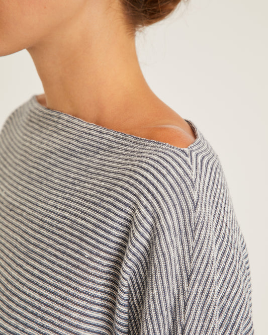 robe rayée en lin à col bateau CAITLIN