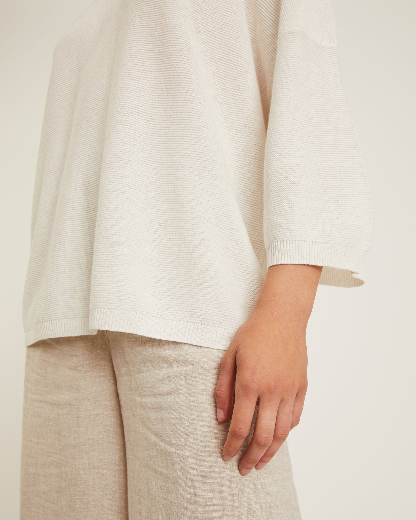 chandail en lin et coton à manches 3/4 TIMEA