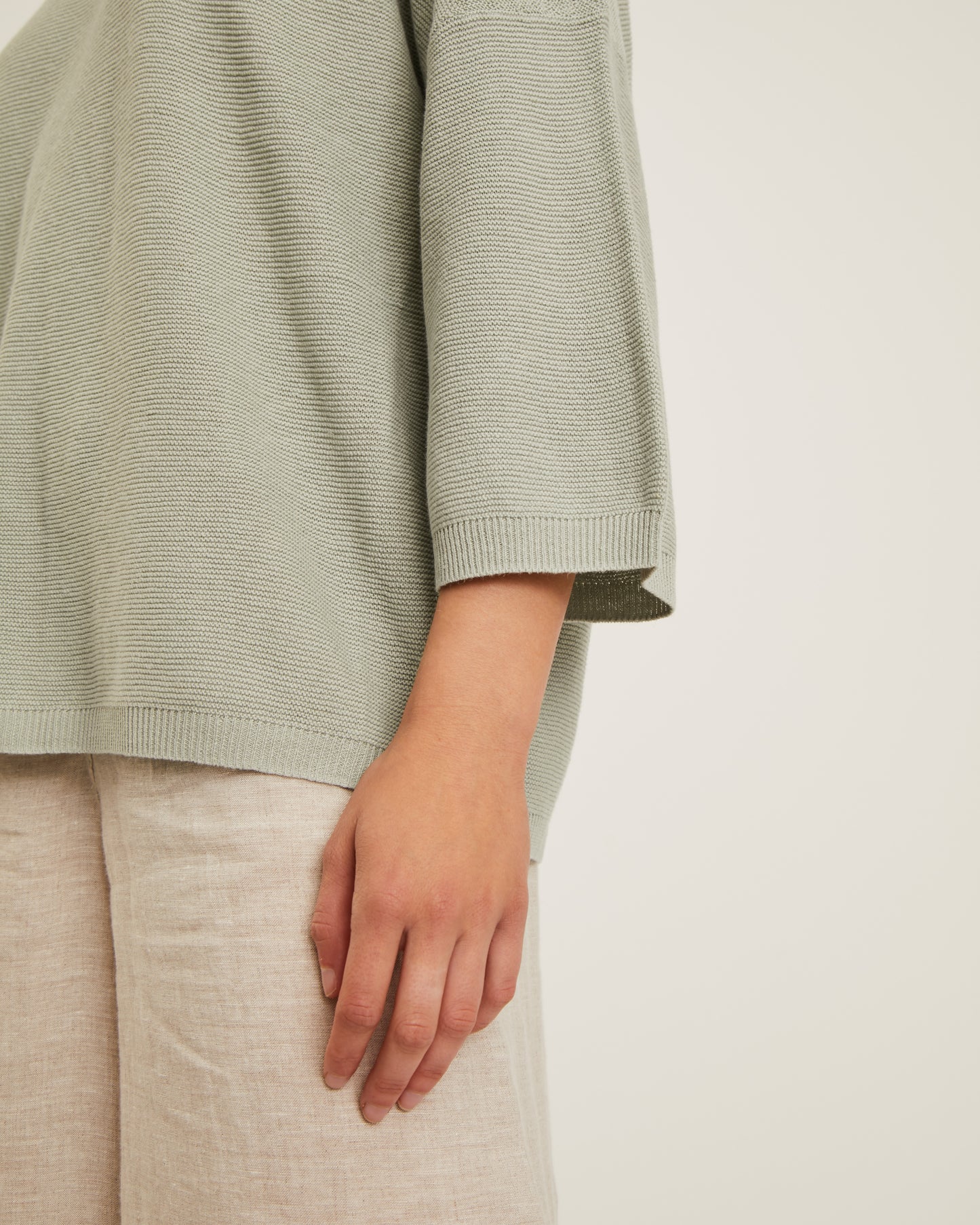 chandail en lin et coton à manches 3/4 TIMEA