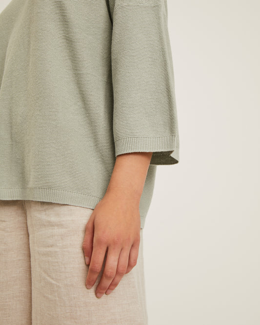 chandail en lin et coton à manches 3/4 TIMEA