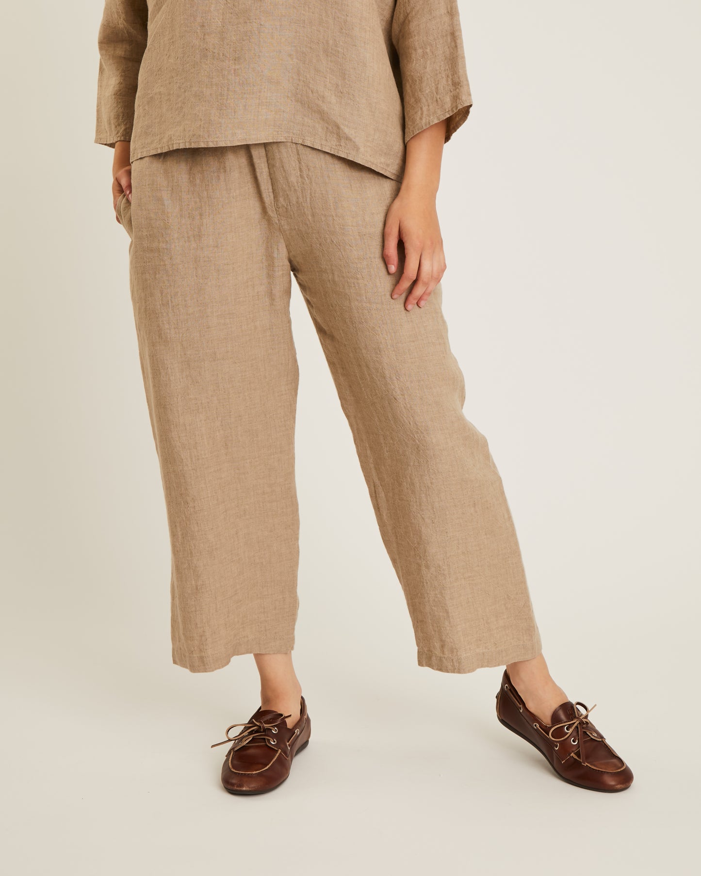 pantalon TERRA en crêpe de lin