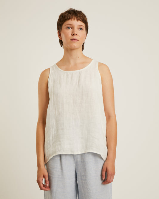 top SOLEIL en lin ajouré