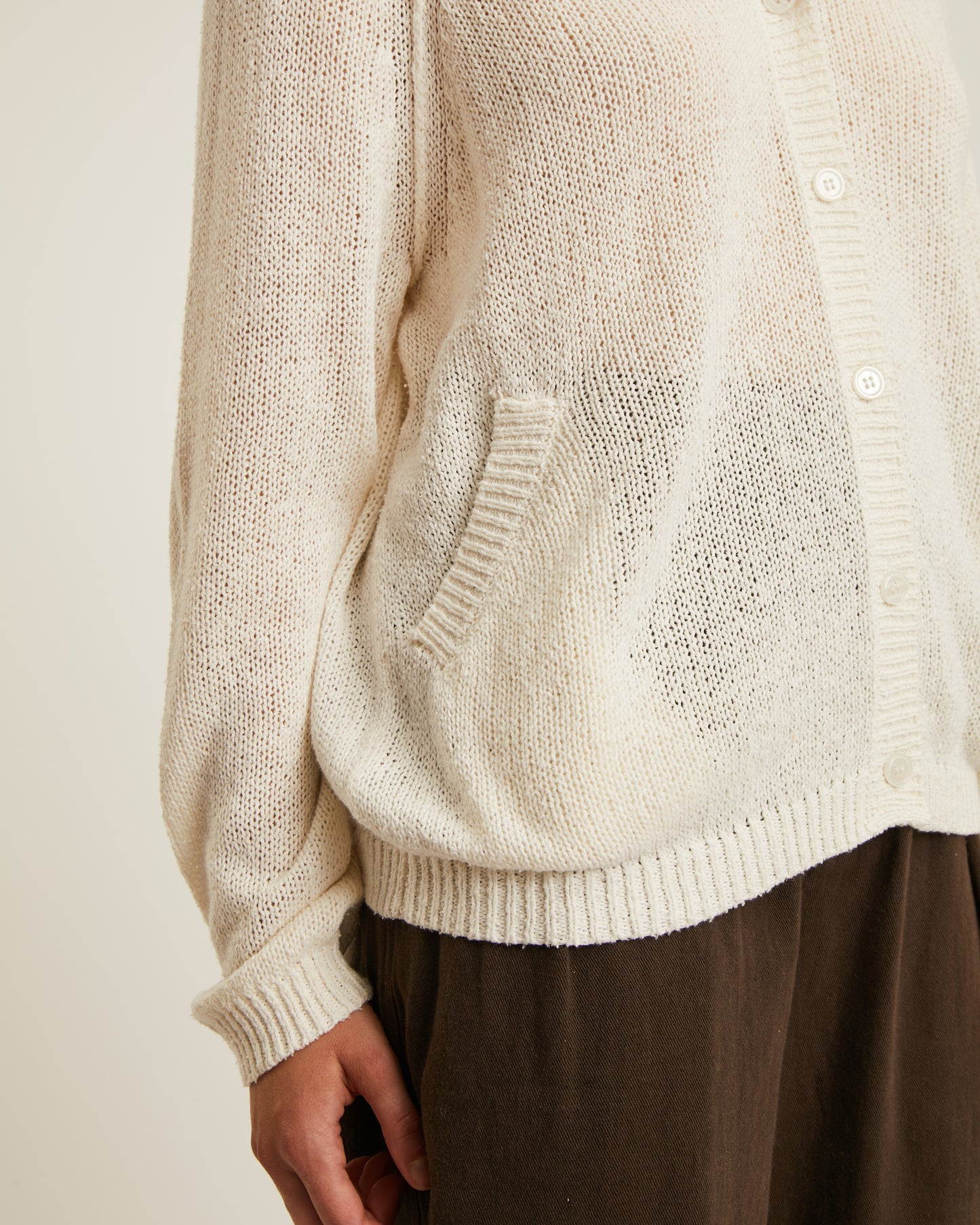 cardigan à capuche en coton et soie PORTIA