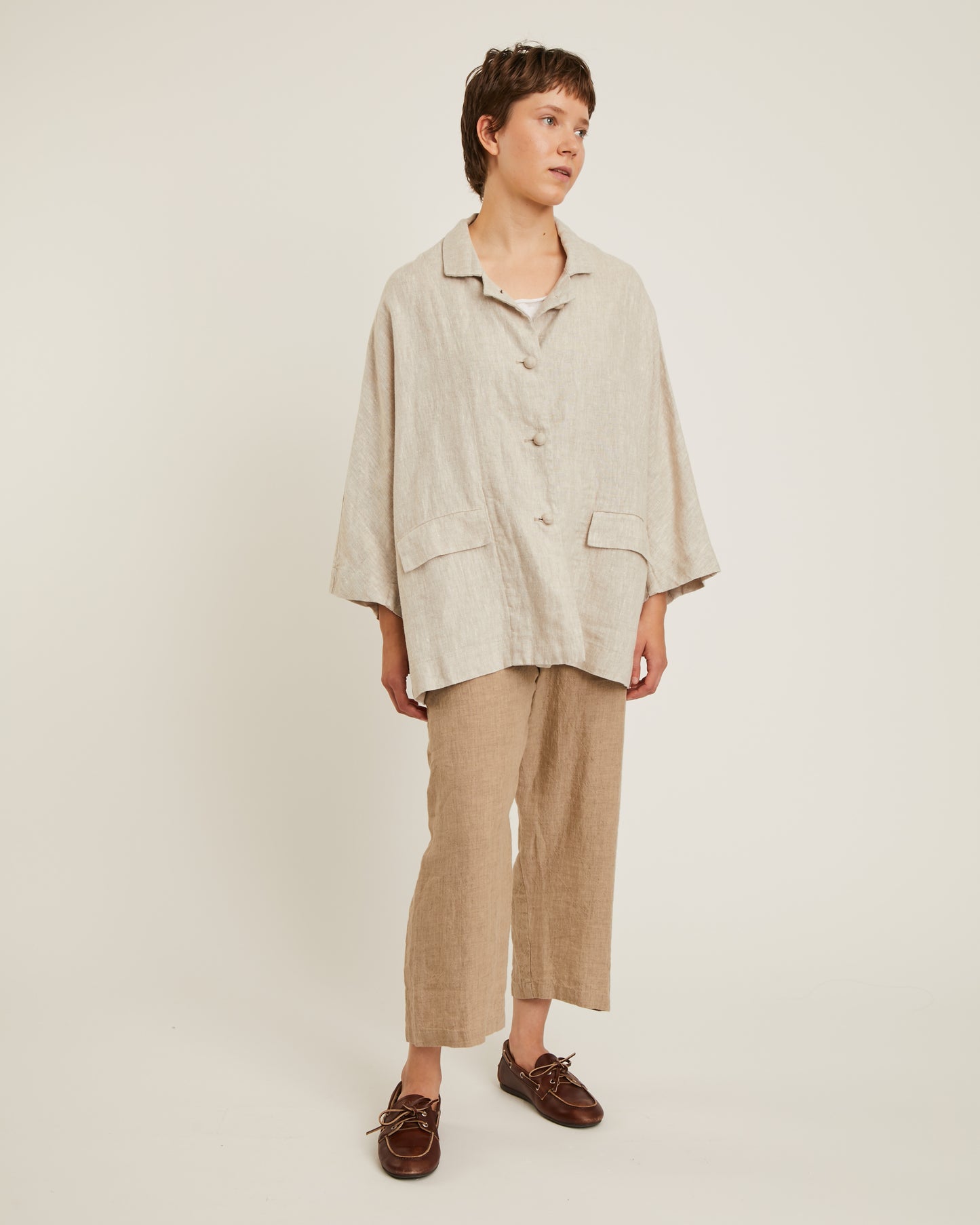 pantalon TERRA en crêpe de lin
