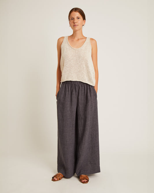 pantalon large en lin lavé TATE